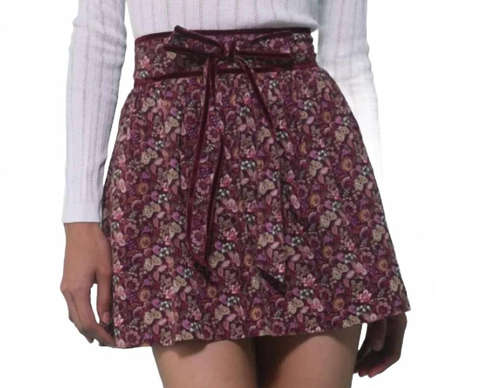 NEW LOVE THE LABEL rosie mini skirt in red liberty
